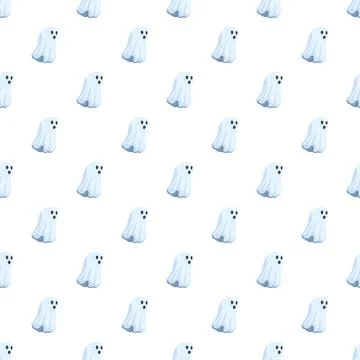 Ghost pattern forming a cute halloween background Stock Illustration