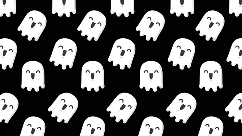 Ghost Pattern Halloween Background Stock Footage 213370689