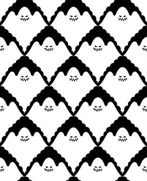 Ghost pattern seamless. background Halloween. spooky texture Stockillustratie