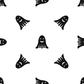 Ghost pattern seamless black イラスト素材