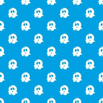 Ghost pattern seamless blue Stock Illustration