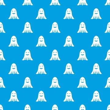 Ghost pattern seamless blue 스톡 일러스트