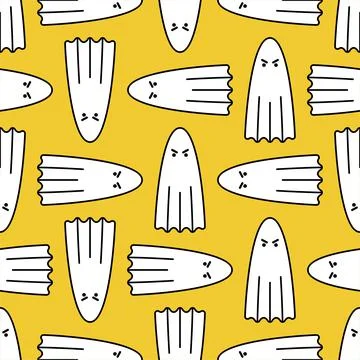 Ghost Pattern seamless. spook Background. halloween texture Stock Illustration