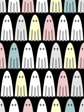 Ghost Pattern seamless. spook Background. halloween texture Stock Illustration