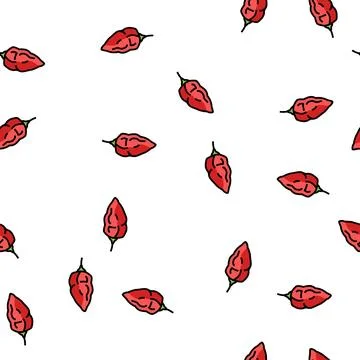 Ghost pepper vector seamless pattern Illustrazione stock