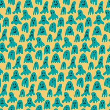 Ghost phantom bogey seamless pattern, eps 10 vector illustration Stock Illustration