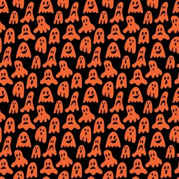 Ghost phantom bogey seamless pattern for design illustration Stock Illustration