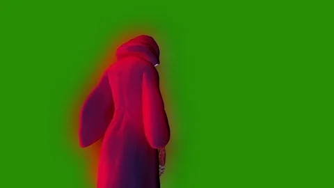 Ghost Phantom Entity Witch Attack Back Green Screen 3D Rendering Animation Stock Footage