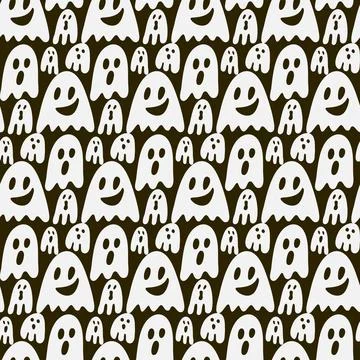 Ghost phantom seamless pattern dark background decoration Ilustración de archivo