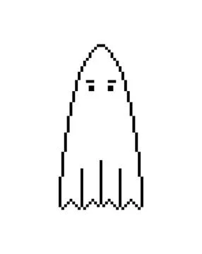 Ghost Pixel art. 8 bit spook. pixelated Vector illustration halloween Stock Illustration