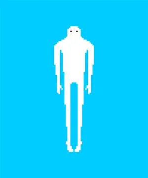 Ghost Pixel art. 8 bit human phantom. pixelated Spook Vector illustration Stock Illustration
