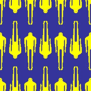 Ghost Pixel art Pattern seamless. 8 bit human phantom Background. pixelated S Stock Illustration