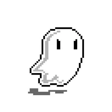 Ghost pixel image for game assets. 스톡 일러스트