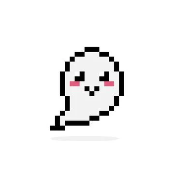Ghost pixel image for game assets. Illustrazione stock