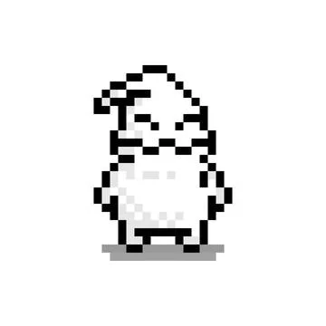 Ghost pixel image for game assets. Stock Illustration