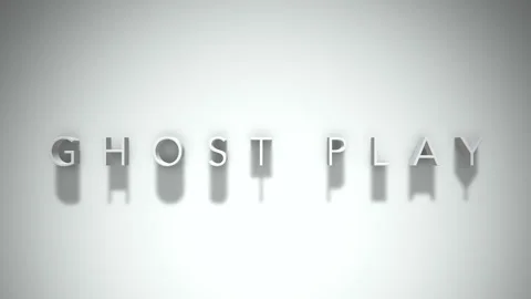 Ghost play 3D title animation with shadows on a white background Stock Footage 297572258