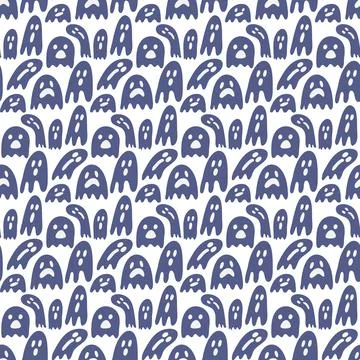 Ghost poltergeis seamless pattern for halloween textile and wrapping paper de Stockillustratie