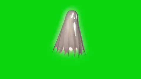 Ghost Poltergeist Spectre Apparition Side Green Screen 3D Rendering Animation Stock Footage