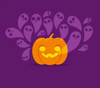 Ghost from pumpkin. Isolated Vector Illustration Stock Illustration