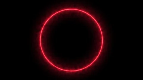 Ghost Red Neon Energy Circle Ring Loop on Black Background HD FX Stock Footage 327728211