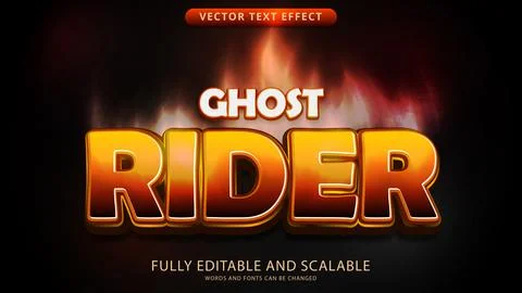 Ghost rider text effect editable eps file Stock Illustration