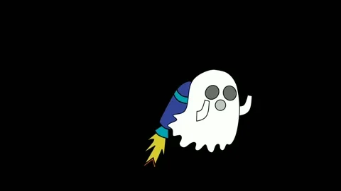 Ghost with rocket Stock Footage 255416617