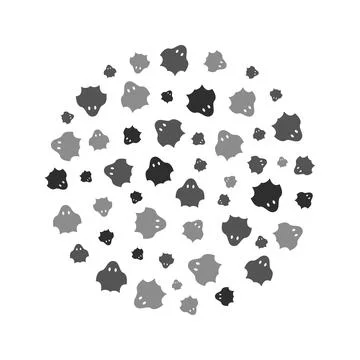 Ghost round concept vector illustration or halloween banner Stock Illustration