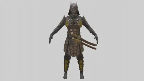 Ghost Samurai Warrior With PBR Materials And Multiple Skins 3D Model