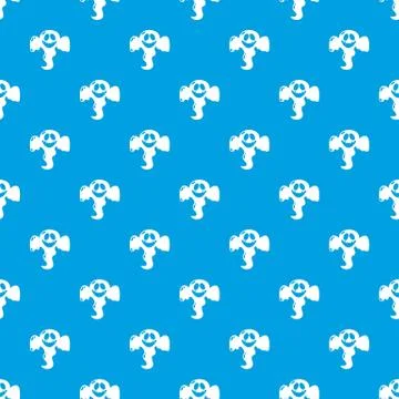Ghost scaring pattern seamless blue Stock Illustration