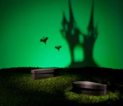 Ghost of the scary castle Stock Photos