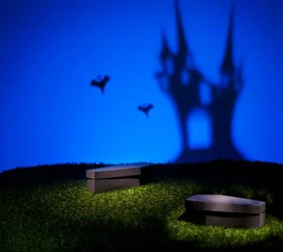 Ghost of the scary castle Stock Photos