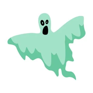 Ghost screaming, holiday Halloween, attribute, icon, vector, illustration Stock Illustration
