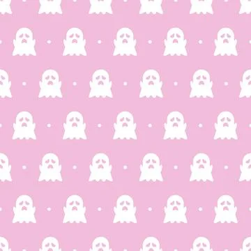 Ghost seamless pattern. Cute style background. Ghost cartoon character. Vec.. 스톡 일러스트