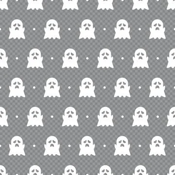 Ghost seamless pattern. Cute style background. Ghost cartoon character. Vec.. 스톡 일러스트