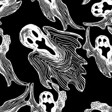 Ghost seamless pattern Stock Illustration