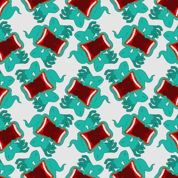 Ghost seamless pattern. Terrible howling wraith background. Monster scares or Stock Illustration