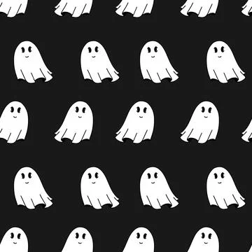 Ghost seamless pattern vector Halloween spooky Stock Illustration