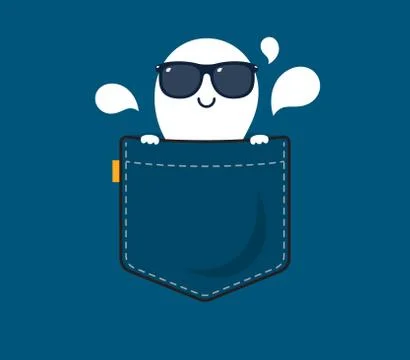 A ghost with shade behind the pocket Stock Illustration
