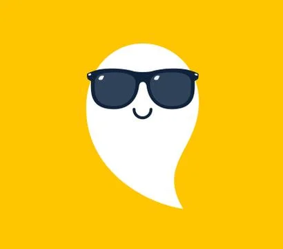 A ghost with shade in yellow background Stock Illustration