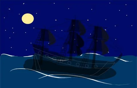 Ghost ship Stock Illustration
