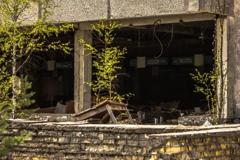 Ghost shop in Pripyat Stock Photos