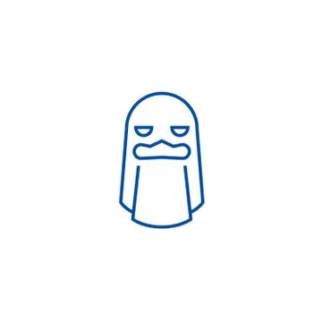Ghost sign line icon concept. Ghost sign flat vector symbol, sign, outline Stock Illustration