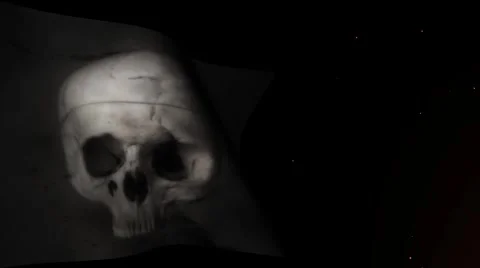Ghost skull flag Stock Footage