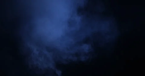 Ghost Smoke on black background in blue light Stock Footage 293184636