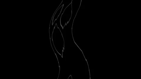 Ghost smoke outline loop animation on black background Stock Footage 345399054