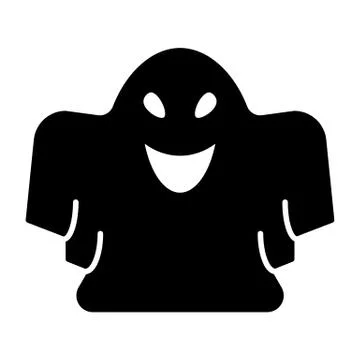 Ghost solid icon. Halloween ghost vector illustration isolated on white. Phantom Stock Illustration