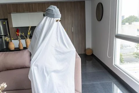 Ghost with sparkling hat, ghost with sheet and sunglasses with halloween theme Stock Photos