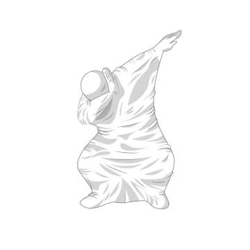 Ghost specter character dancing dab step Stock Illustration