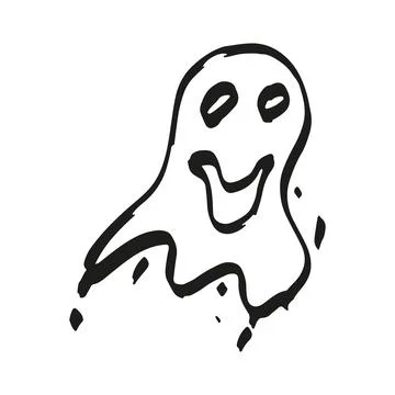 Ghost. Street graffiti style. Hand-drawn wall art. Illustrazione stock