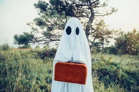 Ghost with suitcase Stock Photos